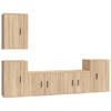 The Living Store Televisiekast set - Sonoma Eiken - 2x 57x34.5x40 cm - 3x 40x34.5x60 cm