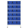 The Living Store Lockerkast Opbergkast - 90 x 40 x 180 cm - Grijs/Blauw