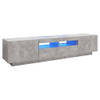 The Living Store Tv-meubel Betongrijs Hifi-kast 180x35x40cm - LED-verlichting - USB-aansluiting