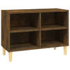 The Living Store Bedkastje Scandinavische Charme - Houten Poten - Gerookt Eiken - 69.5 x 30 x 50 cm - Stabiel en Stevig