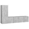 The Living Store Televisiemeubelset Betongrijs - Wandmontage - 30.5 x 30 x 90 cm - 60 x 30 x 30 cm - Spaanplaat