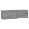 The Living Store Wandmeubel - TV-kast - 100x30x30 cm - Grijs Sonoma Eiken