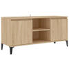 The Living Store Tv-meubel - Sonoma eiken - 103.5 x 35 x 50 cm - Industriële stijl