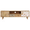 The Living Store Stereo TV-kast - Massief mangohout - 140x30x40 cm