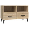 The Living Store TV-meubel Sonoma Eiken - Media Kast 80x36x50 cm - Stevig en Vochtbestendig