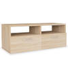 The Living Store TV-meubel Modern Eiken - 95 x 35 x 36 cm - met 2 schappen en 2 kasten