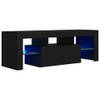 The Living Store TV-meubel Hifi-kast - 120x35x40 cm - RGB LED-verlichting - Zwart