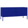 The Living Store TV-Standaard - Marineblauw - 105 x 35 x 50 cm - Stalen Constructie