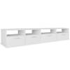 The Living Store Tv-kasten - Spaanplaat - 95 x 35 x 36 cm - Matwit - Set van 2