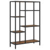 The Living Store Boekenkast - 80 x 30 x 120 cm - Sterke stalen constructie - Donkerbruin en zwart