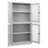 The Living Store Opbergkast Staal - 90 x 40 x 180 cm - 4 deuren - Verstelbare schappen