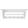 The Living Store Barokstijl Kapstok - 70 x 18 x 26 cm - Met 5 haken en 1 schap - Wit MDF