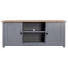 The Living Store TV-kast Stereokast Grijs/Natuurlijk 120x40x50cm - Massief grenenhout