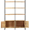 The Living Store Boekenkast Industrial - 124 x 30 x 180 cm - Ruw mangohout en ijzeren frame