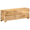 The Living Store Houten Tv-meubel - Massief mangohout - 110 x 30 x 40 cm - 4 lades