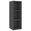 The Living Store Wandmeubel TV-grijs - 37x37x107 cm spaanplaat