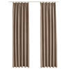 The Living Store Gordijnen Elegante 140 x 225 cm Taupe Polyester Suède-Touch 2 Stuks