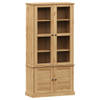 The Living Store VIGO Vitrinekast - 85 x 35 x 170 cm - Massief grenenhout - Met glazen deuren