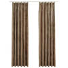 The Living Store Gordijnen verduisterend 2 st met haken 140x175 cm fluweel beige - Gordijn