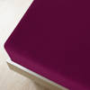 The Living Store Jersey hoeslaken - bordeaux - 90x200 cm - 100% katoen