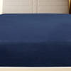 The Living Store Jersey Hoeslaken - Marineblauw - 160 x 200 cm - 100% Katoen