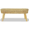 The Living Store Halbankje Rattan - 110 x 35 x 45 cm - Rustieke charme - Eenvoudige montage