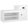 The Living Store Schoenenkast - Hout - Wit - 100 x 42 x 60 cm - Display functie