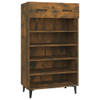 The Living Store Schoenenkast Gerookt Eiken - 60 x 35 x 105 cm - Praktisch en Elegante - Voldoende Opbergruimte