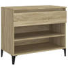 The Living Store Schoenenkast - Sonoma Eiken - 70 x 36 x 60 cm - Stevig bewerkt hout en metaal