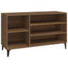 The Living Store Schoenenkast - Bruineiken - 102 x 36 x 60 cm - Stevig materiaal