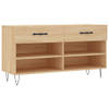 The Living Store Schoenenkast - Sonoma eiken - 102 x 35 x 55 cm - Duurzaam materiaal