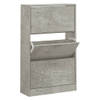 The Living Store Schoenenkast Betongrijs - 63 x 24 x 103 cm - Duurzaam bewerkt hout - 3 lades