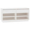 The Living Store Schoenenkast Grenenhout - 110 x 34 x 52 cm - Wit