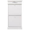 The Living Store Schoenenkast - Wit - 50x28x98cm - Paulowniahout en MDF