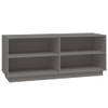 The Living Store Schoenenkast Houten - 110 x 34 x 45 cm - Grijs - Massief Grenenhout