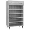 The Living Store Schoenenkast Grijs Sonoma Eiken - 60 x 35 x 105 cm - Praktisch en Elegant