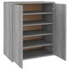 The Living Store Schoenenkast - Praktisch - Schoenenopslag - 60x35x70 cm - Grijs sonoma eiken