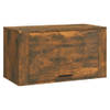 The Living Store Wandgemonteerde Schoenenkast - Gerookt Eiken - 70 x 35 x 38 cm (B x D x H)