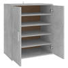 The Living Store Schoenenkast - Halkast - Betongrijs - 60 x 35 x 70 cm - Spaanplaat