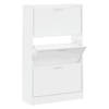 The Living Store Schoenenkast Hoogglans Wit - 63x24x103 cm - Met 3 lades