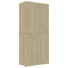 The Living Store Schoenenkast - Sonoma Eiken - 80 x 39 x 178 cm - 6 schappen