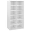 The Living Store Schoenenrek - Hoogglans wit - 54 x 34 x 100.5 cm - Met 12 schappen