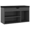 The Living Store Schoenenbank Grijs 80x30x47 cm - opbergbank met kussen