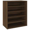 The Living Store schoenenkast - bruineiken - 60 x 35 x 70 cm (B x D x H) - bewerkt hout