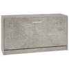 The Living Store Schoenenbank Betongrijs - Hout - Aluminium - 80x24x45cm - Trendy - Praktisch