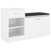 The Living Store Schoenenopberger - Wit - 94.5 x 31 x 57 cm - Spaanplaat