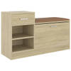 The Living Store Schoenenbank 94-5x31x57 cm spaanplaat sonoma eikenkleurig - Schoenenkast