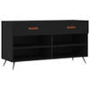 The Living Store Schoenenbank - Hout en IJzer - 102 x 35 x 55 cm - Zwart