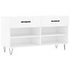 The Living Store Schoenenbank - Wit - 102 x 35 x 55 cm - Bewerkt hout en ijzer