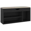 The Living Store Schoenenbank - Zwart - 104 x 30 x 49 cm - Met Kussen